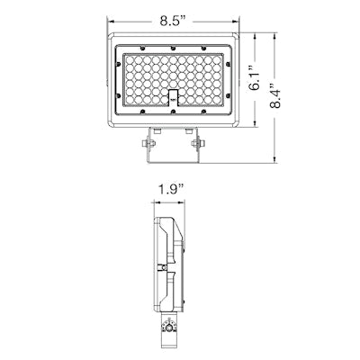 Envision LED Mini Area Flood Lights, M-Line, 3CCT Selectable 30k/40k/50k, Bronze, LED-ARL-3P80-TRI-BZ-TR-PC