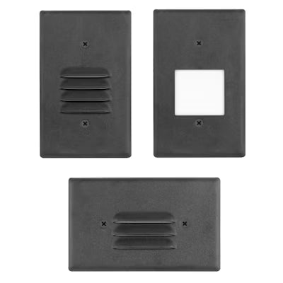 Envision LED Step Light: 3 Interchangeable Faces: (Horizontal/Vertical)/ Flat Frost: Lux-Line, LED-STEP-AGL-2W-40K-120-BLK