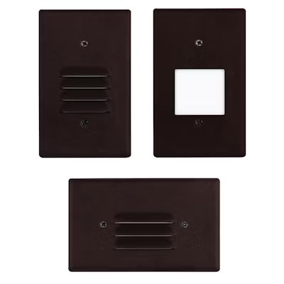 Envision LED Step Light: 3 Interchangeable Faces: (Horizontal/Vertical)/ Flat Frost: Lux-Line, LED-STEP-AGL-2W-40K-120-BZ