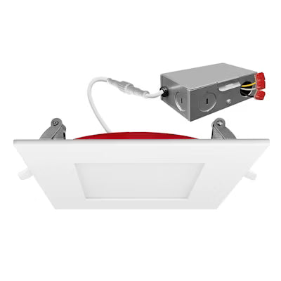 Envision LED 4" EXternal J-Box Round Downlight, Slim-Line, FIRE RATED, 5CCT Selectable 27K/30K/35K/40K/50K, White, LED-SL-PNL-4SQ-12W-5CCT-FR-WH