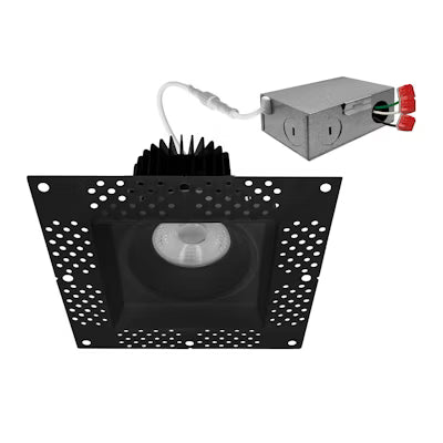 Envision LED 4" Square Downlight, Trimless-Line, 5CCT Selectable 27K/30K/35K/40K/50K, Black, LED-DLJBX-TML-4SQ-15W-5CCT-BLK