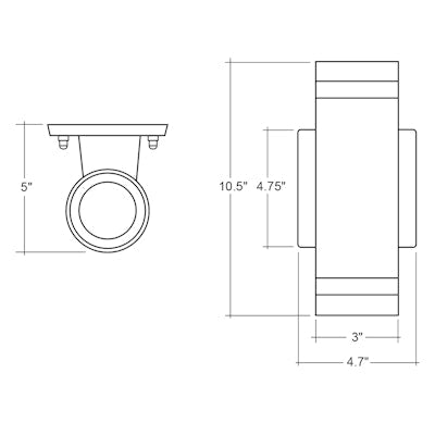 Envision LED 3" Edge-Lit Cylinder Up/Down Light, M-Line, 3CC Selectable 30k/40k/50k, White, LED-CYE-UD-3-3P30-TRI-WH-PC
