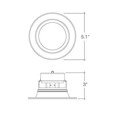 Envision LED 4" Retrofit Downlight, RDL-Line, 5CCT Selectable 27K/30K/35K/40K/50K, White, LED-RDL-4-3P12-5CCT-UNV-0/10V