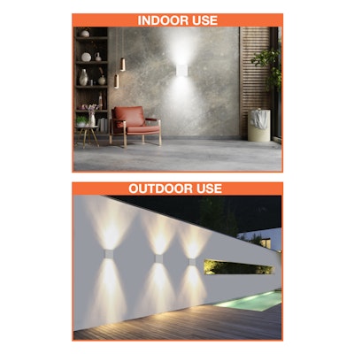 Envision LED Modern Square Sconce Light, M-Line, 5CCT Selectable 27k/30k/35k/40k/50k, White, LED-WSC-UD-15W-5CCT-WH