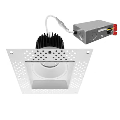 Envision LED 4" Square Downlight, Trimless-Line, 5CCT Selectable 27K/30K/35K/40K/50K, White, LED-DLJBX-TML-4SQ-15W-5CCT-WH