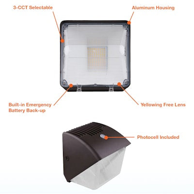 Envision LED Wall Pack, S-Line, 3CCT Selectable 30k/40k/50k, Bronze, LED-WPS-29W-TRI-BZ-PC