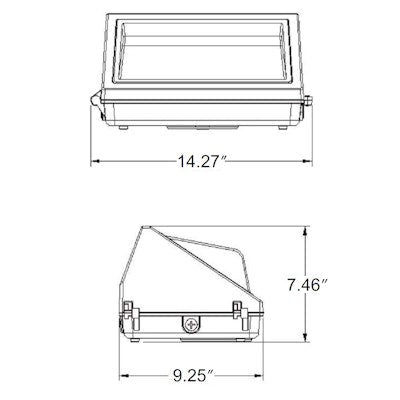 Envision LED Regular Wall Pack, Full-Line, 3CCT Selectable 30k/40k/50k, Bronze, LED-WPF-5P60-TRI-BL-PC