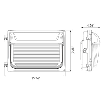 Envision LED Slim Wall Pack, SL-Line, 3CCT Selectable 30k/40k/50k, Bronze, LED-WPF-SL-3P60-TRI-BZ-HV-PC