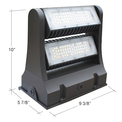 Envision LED Rotating Wall Pack, R-Line, 3CCT Selectable 30k/40k/50k, Bronze, LED-WPROT2-3P80WD-TRI-BZ