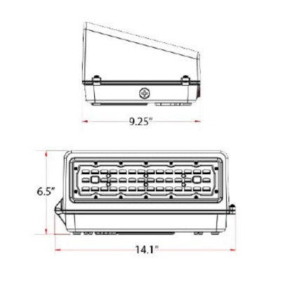 Envision LED Full-Cutoff Wall Pack, FC-Line, 3CCT Selectable 30k/40k/50k, Bronze, LED-WPFC-5P80-TRI-BZ-HV-PC