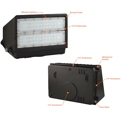 Envision LED Full-Cutoff Wall Pack: FC-Line, LED-WPFC-5P150-TRI-BZ-PC