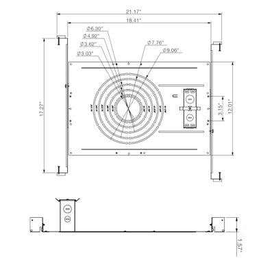 Envision LED Universal Mounting Plate, silver, CUNV-NC-RI-J-JBX