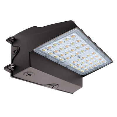 Envision LED Full-Cutoff Wall Pack, Flat-FC Line, 3CCT Selectable 30k/40k/50k, Bronze, LED-WPFC-FL-5P60W-TRI-BZ-PC