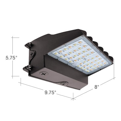 Envision LED Full-Cutoff Wall Pack, Flat-FC Line, 3CCT Selectable 30k/40k/50k, Bronze, LED-WPFC-FL-5P60W-TRI-BZ-PC