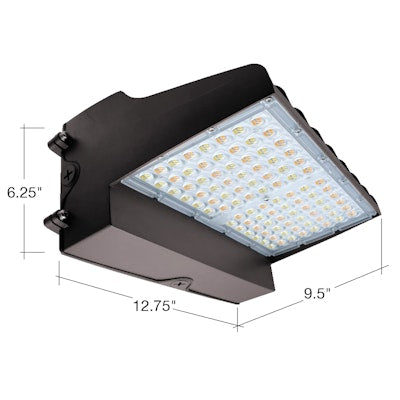Envision LED Full-Cutoff Wall Pack, Flat-FC Line, 3CCT Selectable 30k/40k/50k, Bronze, LED-WPFC-FL-5P120W-TRI-BZ-PC