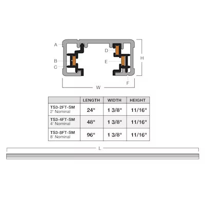 Envision LED 2' Track Single Circuit 3-Wire w/ End Cap, Black, TS3-2FT-SM-BL