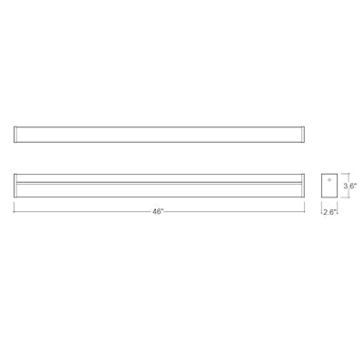 Envision LED C-Line, Eco Linear fixture, 5CCT Selectable 50k/40k/35k/30k/27k, Black, LED-ELIN-4FT-3P50-5CCT-BL