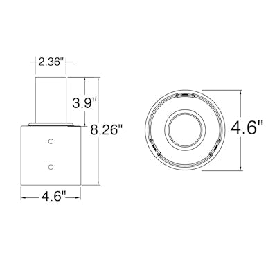 Tenon, Round 4" Pole Reducer to 2.36" , Bronze, TN-RD-4