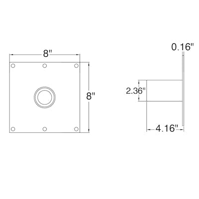 Envision LED Tenon, Wall Mount Straight 4" mounting Bracket , Bronze, TN-WM-7
