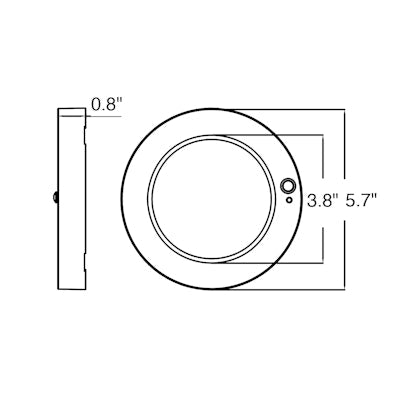 Envision LED 5" Slim-Line Surface Mount Round Bi-Level Motion Sensor, 5CCT Selectable 5000k/4000k/3500k/3000k/2700k, White, LED-SLDSKR-5-12W-5CCT-WH-BMS