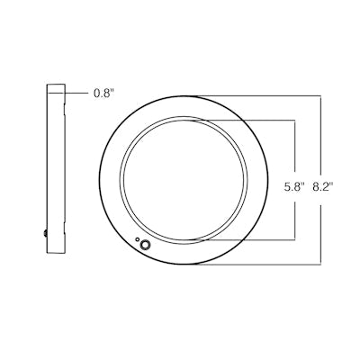 Envision LED 7" Slim-Line Surface Mount Round Bi-Level Motion Sensor, 5CCT Selectable 5000k/4000k/3500k/3000k/2700k, White, LED-SLDSKR-7-13W-5CCT-WH-BMS