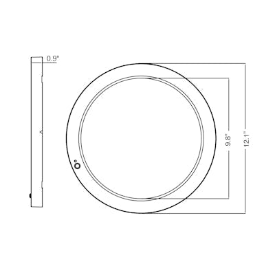 Envision LED 12" Slim-Line Surface Mount Round Bi-Level Motion Sensor, 5CCT Selectable 5000k/4000k/3500k/3000k/2700k, White, LED-SLDSKR-12-23W-5CCT-WH-BMS
