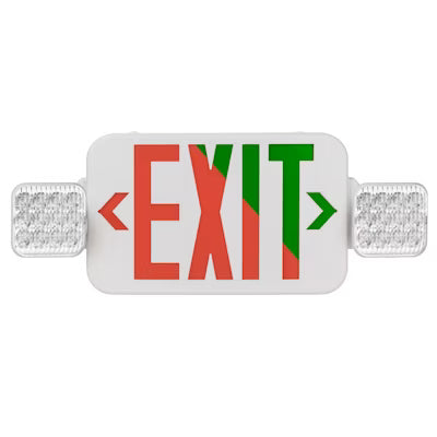 Envision LED, LED Emergency EXit Sign RED/GREEN Single or Double Sided w/ Bug Eye w/ Remote Function, 1CCT Selectable RED, White, LED-EM-EXT-RG-WH-CMB-RC