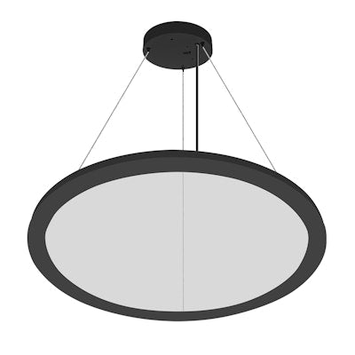 Envision LED ARCY-Line, Architectural Circular 23" Suspended Up/Down Light, 3CCT Selectable 30k/35k/40k, Black, LED-SRD-23-50W-UD-RTRI-BL