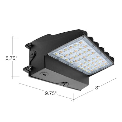 Envision LED Full-Cutoff Wall Pack, Flat-FC Line,  3CCT Selectable 30k/40k/50k, Black, LED-WPFC-FL-5P60W-TRI-BL-PC