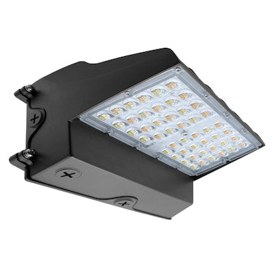 Envision LED Full-Cutoff Wall Pack, Flat-FC Line,  3CCT Selectable 30k/40k/50k, Black, LED-WPFC-FL-5P60W-TRI-BL-PC