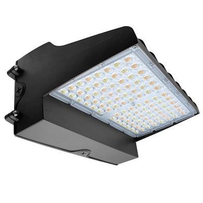 Envision LED Full-Cutoff Wall Pack, Flat-FC Line, 3CCT Selectable 30k/40k/50k, Black, LED-WPFC-FL-5P120W-TRI-BL-PC