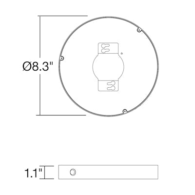 Envision LED TSM-9, EM Backup for 9" Trimless Surface Mount, White, TSM-9R-EMB-UNV