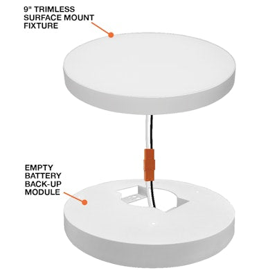 Envision LED TSM-9, EM Empty for 9" Trimless Surface Mount, White, TSM-9R-EMB-UNV-EMPTY
