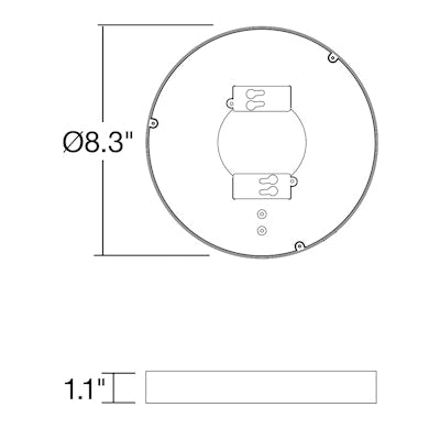 Envision LED TSM-9, EM Empty for 9" Trimless Surface Mount, White, TSM-9R-EMB-UNV-EMPTY