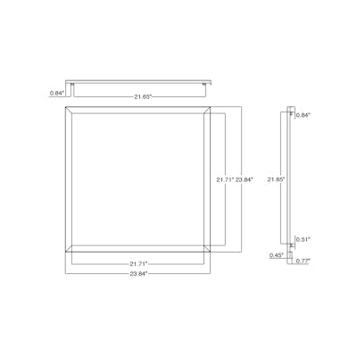 Envision LED 2x4 LED Panel, Backlit-Line Trim , Black, BPL-2x4-TRIM-BL