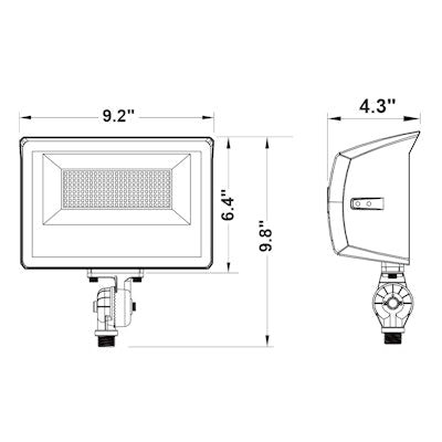 Envision LED Mini Flood Light, ARCY-Line, 3CCT Selectable 30k/40k/50k, Bronze, LED-ARL3-ARC-3P60-TRI-BZ-UNV-KNT-PC