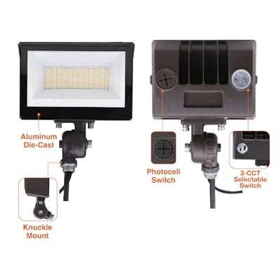 Envision LED Mini Flood Light, ARCY-Line, 3CCT Selectable 30k/40k/50k, Bronze, LED-ARL3-ARC-3P100-TRI-BZ-UNV-KNT-PC