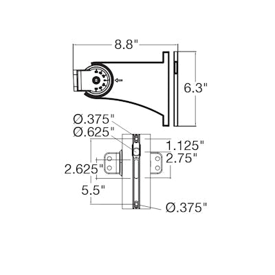 Envision LED ARL3 Straight Arm, White, ARL3-SA-WH