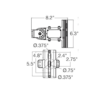 Envision LED ARL3 Slip Fitter/ Straight Arm Combo, Bronze, ARL3-SFA