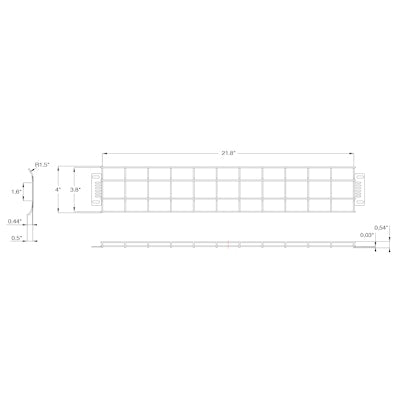 Envision LED LHB, Wire Guard 1' 3P165, White, LHB-3P165-1FT-WG