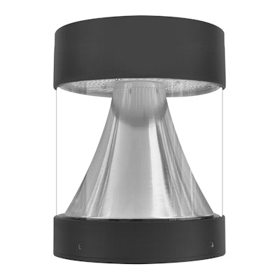 Envision LED Bollard Head, Round Cone Flat Top, 5CCT Selectable 27k/30k/35k/40k/50k, Black, LED-BLD-RD-5CCT-CN-FL-BL