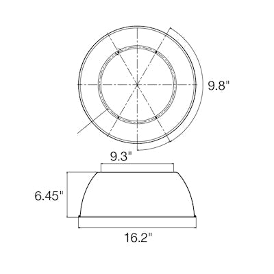 Envision LED RHB3, 100/150w Aluminum Reflector 90°, RHB3-100/150-ALM-RF