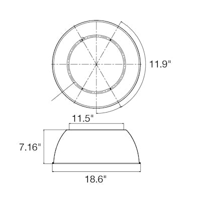 Envision LED RHB3, Aluminum Reflector 90°, RHB3-240-ALM-RF