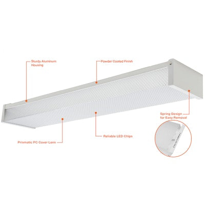 Envision LED 4 ' Prismatic Wrap, 1CCT Selectable 35k, White, LED-WRP-PRM-4FT-40W-35K