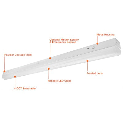 Envision LED 4 ' Round Strip,  4CCT Selectable 30k/35k/40k/50k, White, LED-RST-4FT-3M40W-4CCT