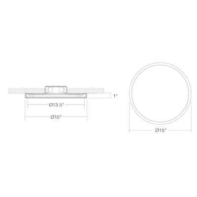 Envision LED 15" Surface Mount Round, Slim-Line, 5CCT/27k/30k/35k/40k/50k, White, LED-SLDSKR-15-30W-5CCT-WH-0/10V