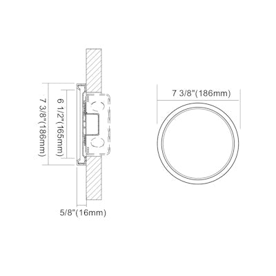 Envision LED 7" Surface Mount Round, Slim-Line, 5CCT Selectable 27k/30k/35k/40k/50k, White, LED-SLDSKR-7-15W-5CCT-WH-0/10V
