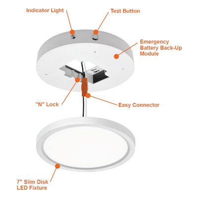 Envision LED SLDSKR-7, EM Backup for All Models, White, SLDSKR-7-EMB-UNV