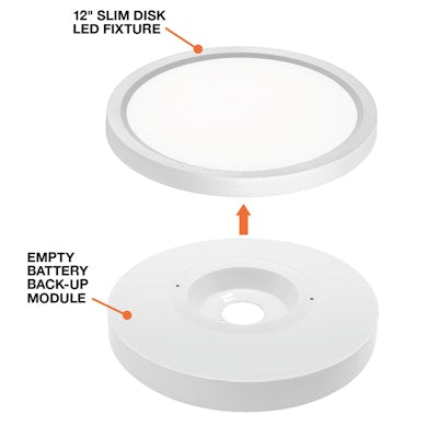 Envision LED SLDSKR-12, EM Backup Empty Body for All Models, White, SLDSKR-12-EMB-EMPTY-UNV