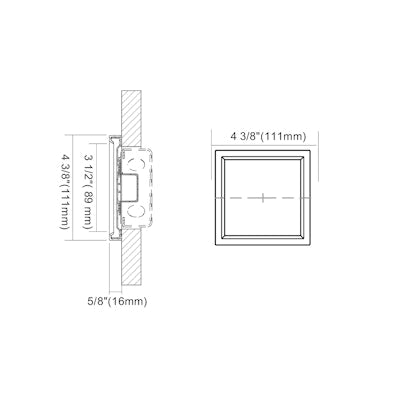 Envision LED 5" SlimLine Surface Mount Square, 5CCT Selectable 27K/30K/35K/40K/50K, White, LED-SLDSKSQ-5-10W-5CCT-WH